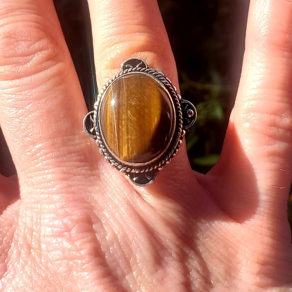 New Tiger Eye 925 Silver Ring. - Picture 6 of 16